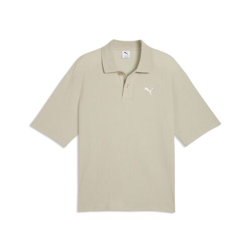 Puma WARDROBE ESS Boxy Waffle Polo - Pebble Gray