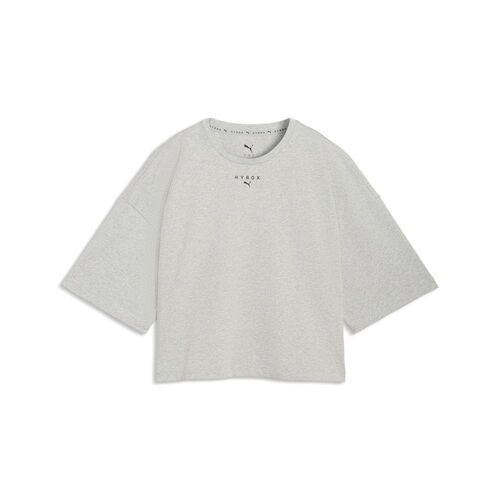 Puma W PUMA X HYROX CROPPED LIFESTYLE TEE - Light Gray Heather