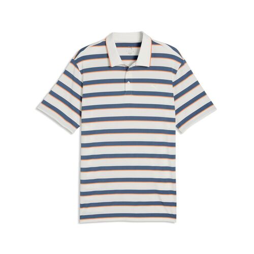 Puma Cloudspun Stripe Polo - Warm White-Dark Indigo