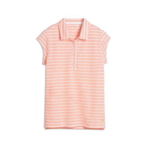 Puma W Pique YD Stripe Cap Sleeve - White Glow-Melon Glow