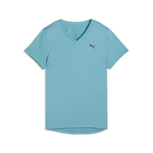 Puma W TAD ESSENTIAL VNECK Tee - Baltic Sea Blue