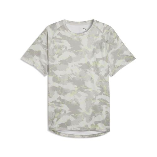 Puma M PWRTRAIN AOP TEE - Glacial Gray-Apple Spritz