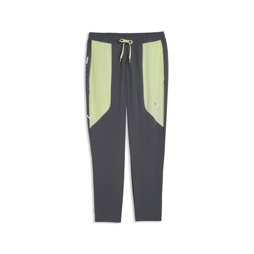 Puma M PWRTRAIN STRETCH WOVEN PANT - Galactic Gray-Apple Spritz