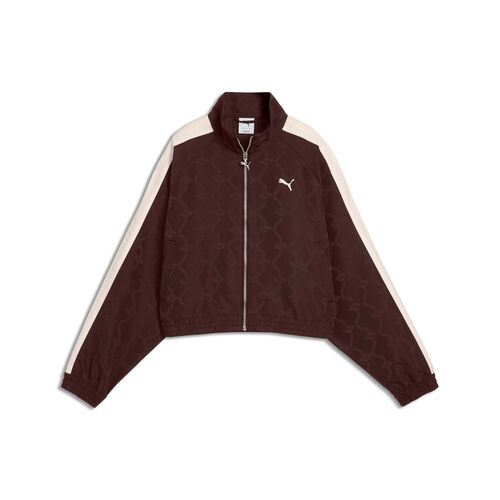 Puma T7 Jacquarded Woven Relaxed Track Jacket - Chocolate Brown