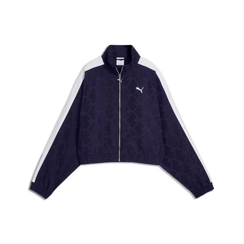 Puma T7 Jacquarded Woven Relaxed Track Jacket - Deep Plum