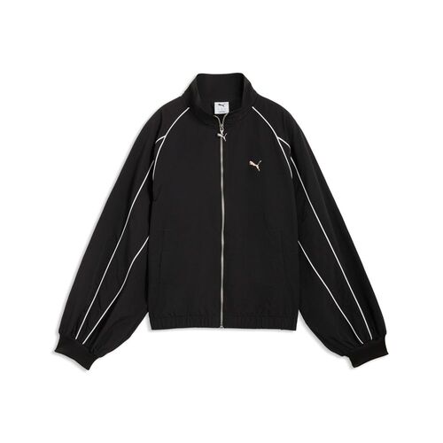 Puma T7 Balloon Sleeve Piping Relaxed Woven Track Jacket - PUMA Black