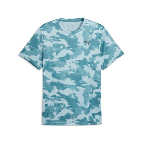 Puma M TAD ESSENTIALS AOP TEE - Baltic Sea Blue