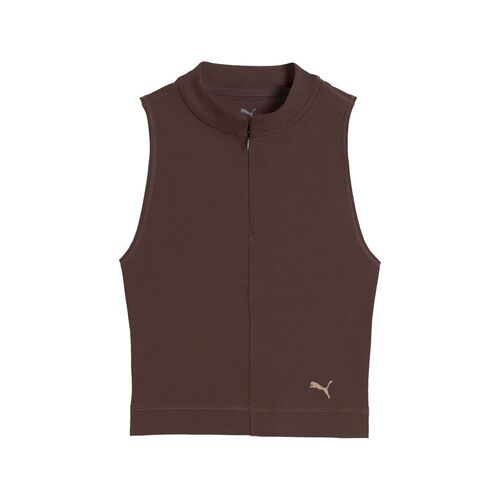 Puma W Cloudspun 1/4 Zip Tank - Chocolate Brown