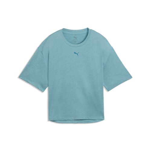 Puma W CLOUDSPUN RELAXED TEE - Baltic Sea Blue Heather