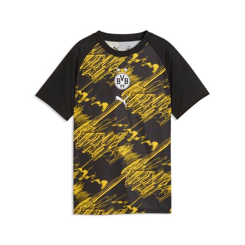 Puma BVB Warm Up Jersey Jr - PUMA Black-Faster Yellow
