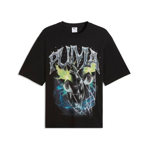 Puma GRAPHIC Vintage Cat Boxy Tee - PUMA Black