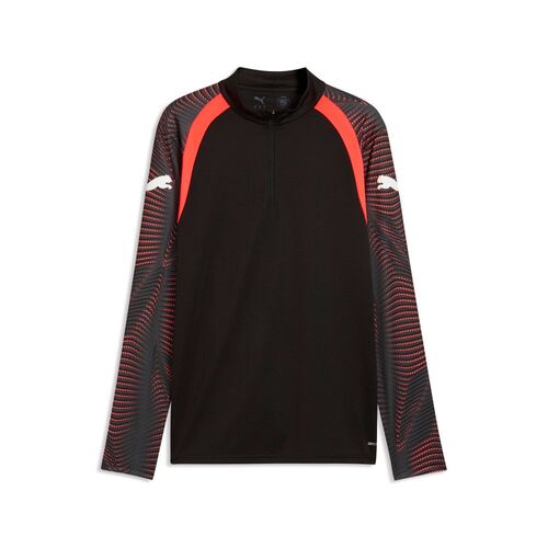 Puma individualFINAL 1/4 Zip Top - PUMA Black-Mint Jelly-Glowing Red