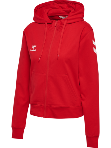 Hummel hmlGO 2.0 CHEVRON ZIP HOODIE WOMAN - TRUE RED