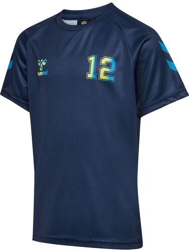 Hummel Hmlshimmer T-Shirt S/S - dress blues/limeade