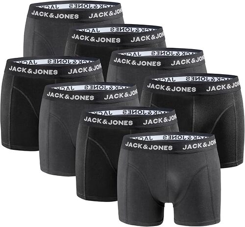 JACK & JONES Herren Unterhosen-Pack Trunks 8er Pack 12259926, Anthracite/Mix 4