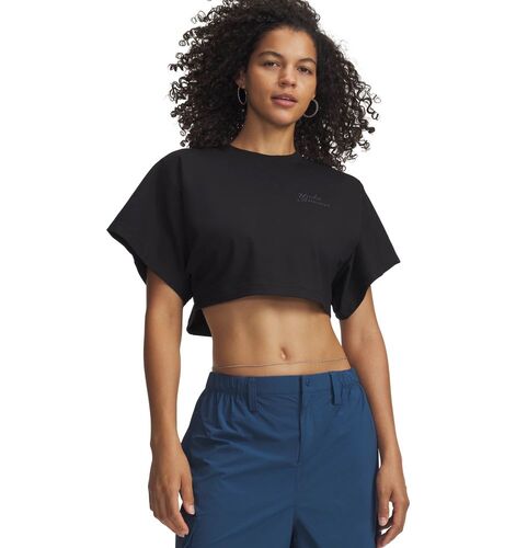 Under Armour Cropped Script Ss Tee - ultimate black