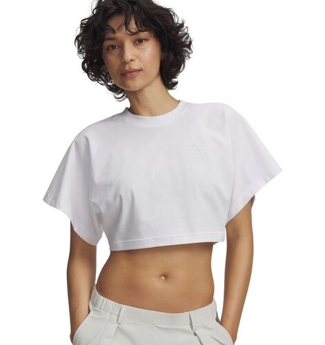 Under Armour Cropped Script Ss Tee - white