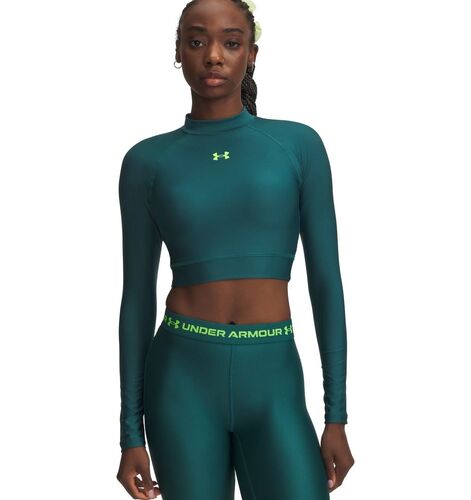 Under Armour Heatgear Crop Mock Ls - rack green