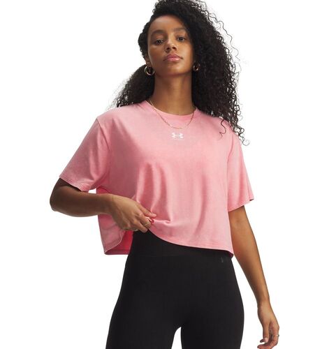 Under Armour Ua Rival Boxy Tee Wash - bittersweet pink