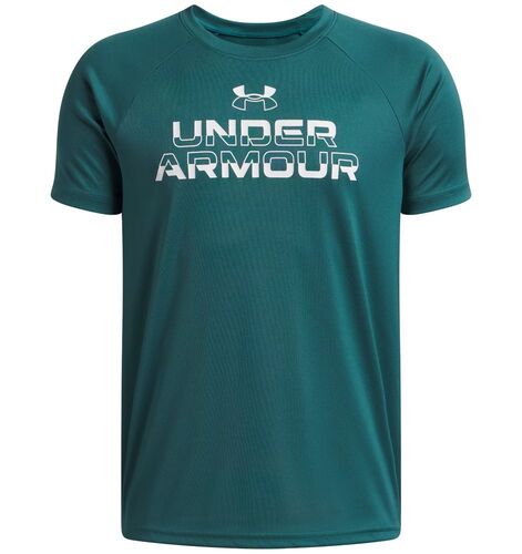 Under Armour Ua Tech Split Wordmark Ss - rack green
