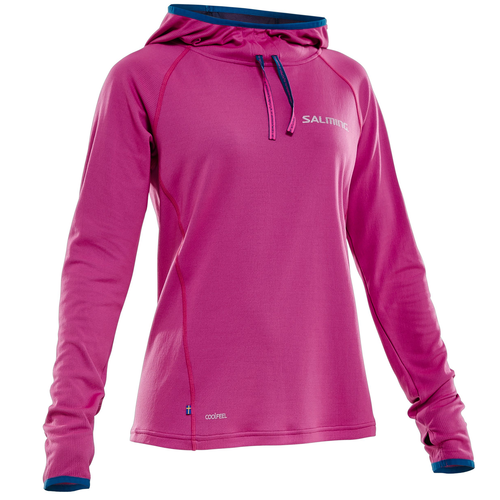 Salming Lightweight Hood Hoodie Longsleeve Kapuzenshirt pink/blau 1277652-5151