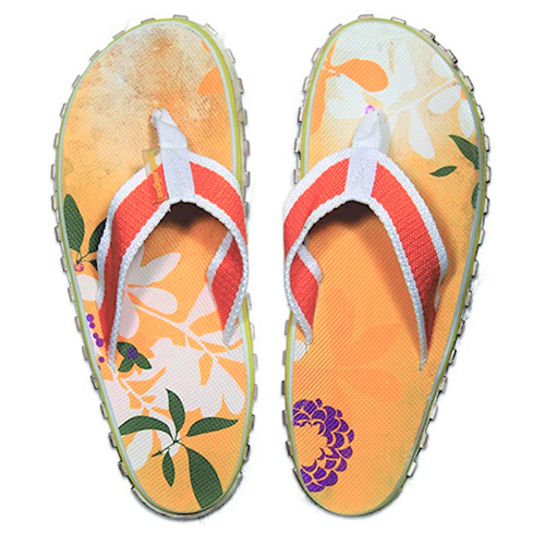 Beach Religion Flower Zehentrenner Badeschuhe Badelatschen orange/gelb/gr�n