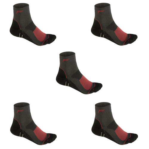 F-Lite MTB Mountainbike Short CoolMax Socken Fahrradsocken Funktionssocken Sneakersocken kurz grau/schwarz/rot 24-4513-8-0192 