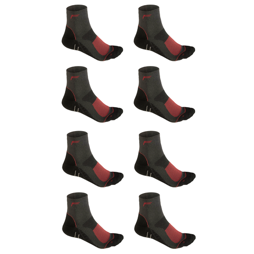 F-Lite MTB Mountainbike Short CoolMax Socken Fahrradsocken Funktionssocken Sneakersocken kurz grau/schwarz/rot 24-4513-8-0192 