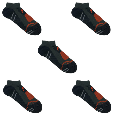 F-Lite MTB Mountainbike Short CoolMax Socken Fahrradsocken Funktionssocken Sneakersocken kurz grau/schwarz/rot 24-4513-7-0192 