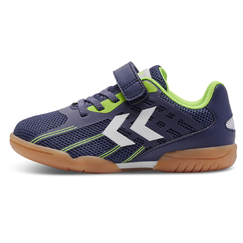 Hummel Root Elite Jr VC Klettverschluss Indoor Hallenschuhe Sportschuhe blau/gr�n/wei� 216796-7015