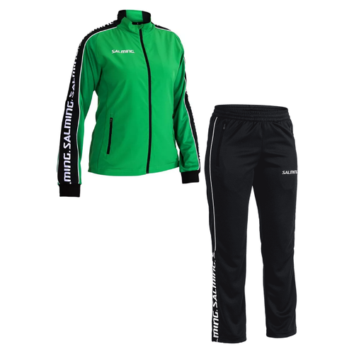 Salming Delta Damen Track Suit Trainingsanzug Jogginganzug Jacke + Hose gr�n/schwarz/wei� 1198726-0606 / 1198727-0101