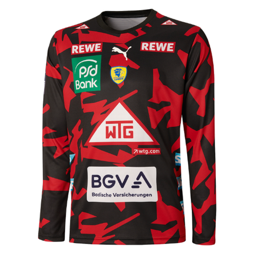 Puma RNL Rhein Neckar L�wen Away GK langarm Torh�ter Ausw�rtstrikot Trikot Jersey LS 22/23 HBL rot/schwarz 771703-05