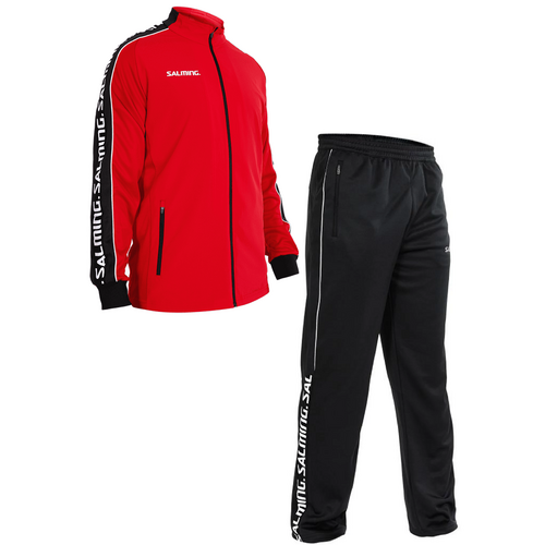 Salming Delta Track Suit Jr Kinder Trainingsanzug Jogginganzug Jacke + Hose rot/schwarz 1198740-0505 / 1198741-0101