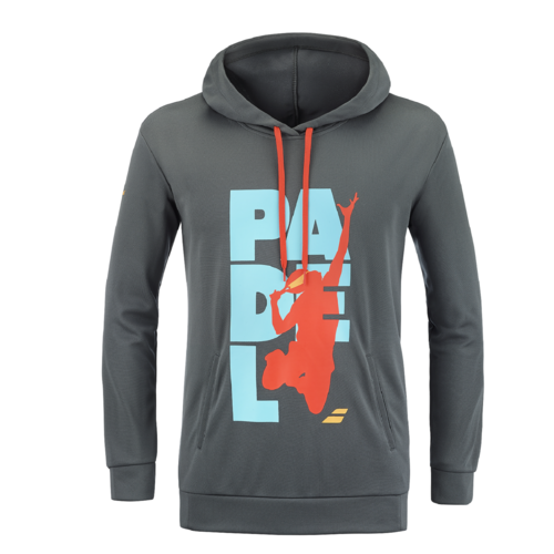 Babolat Padel Hood Sweat Hoodie Hoody Pullover Kapuzenpullover grau 6MS22041-3025