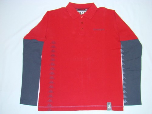 Kappa Poloshirt Kalmar Langarm T-Shirt rot/grau