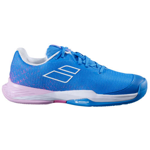 Babolat Jet Mach 3 Clay Junior Sandplatz Tennis Tennisschuhe Sportschuhe blau/wei�/rosa 33S23887-4106
