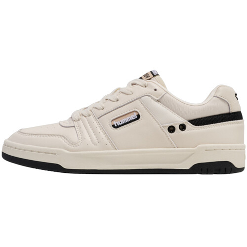 Hummel Stockholm LX-E Sneaker Leder Schuhe beige/schwarz 225935-9289