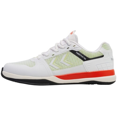 Hummel Power Play Pro Indoor Hallenschuhe Sportschuhe Handballschuhe weiss/gr�n/orange/schwarz 225338-9376
