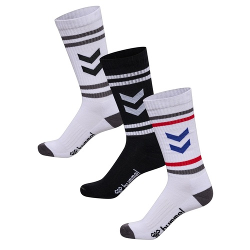 Hummel 3er Pack Socks Chevron High Retro Sportsocken Socken Handballsocken schwarz/wei� 225373-7995