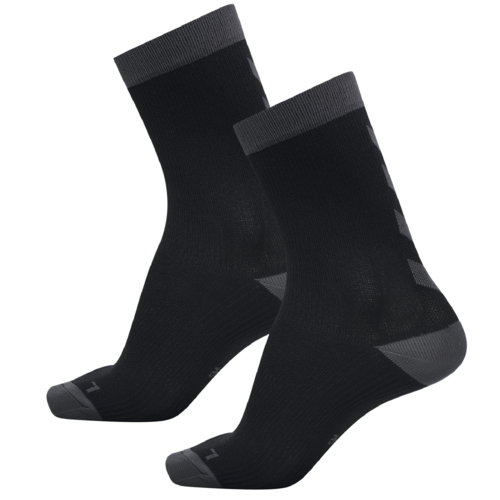 Hummel 2er Pack Element Performance Indoor Sport Socks Sportsocken Socken Handballsocken schwarz/grau 204045-1006