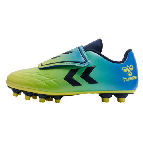 Hummel Hattrick MG JR Fu�ballschuhe Klettverschluss gr�n/blau/schwarz 217580-5031