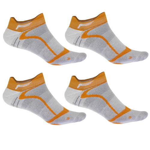 4 Paar F-Lite Road Bike Comfort Sneaker Footie Socken Fahrradsocken Funktionssocken Sneakersocken wei�/orange/grau 24-4509-7-0191