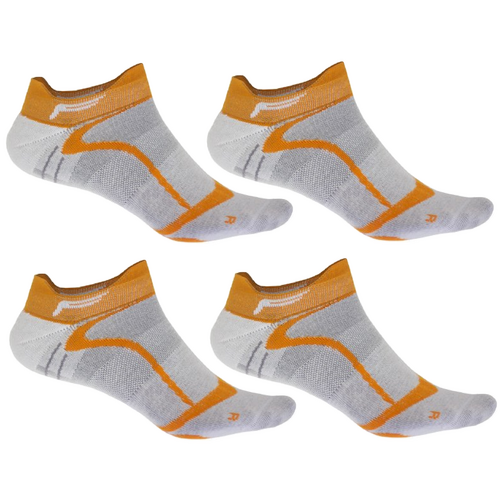 4 Paar F-Lite Road Bike Comfort Sneaker Footie Socken Fahrradsocken Funktionssocken Sneakersocken wei�/orange/grau 24-4509-8-0191
