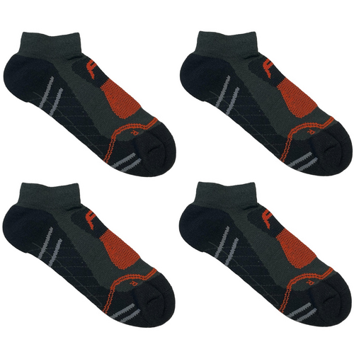 4 Paar F-Lite MTB Mountainbike Short CoolMax Socken Fahrradsocken Funktionssocken Sneakersocken kurz grau/schwarz/rot 24-4513-7-0192