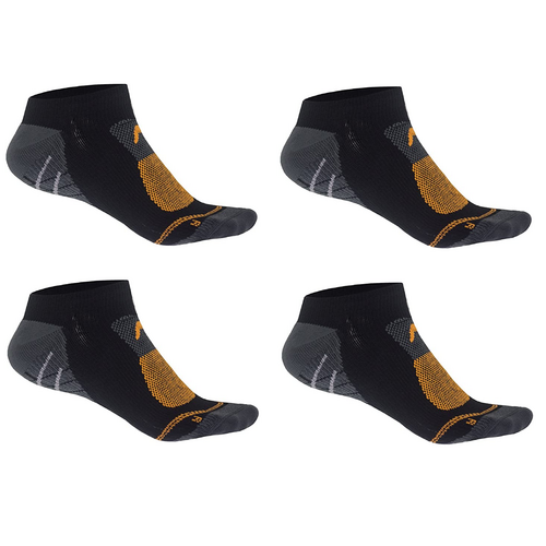 4 Paar F-Lite MTB Mountainbike Short CoolMax Socken Fahrradsocken Funktionssocken Sneakersocken kurz schwarz/grau/orange 24-4513-8-0193