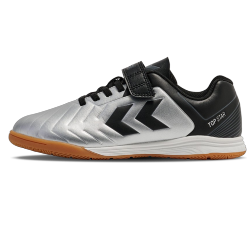 Hummel Top Star I.C. VC 2.0 Indoor IN Hallenschuhe Fu�ballschuhe Klettverschluss silber/schwarz 234866-2250