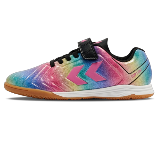 Hummel Top Star I.C. VC 2.0 Indoor IN Hallenschuhe Fu�ballschuhe Klettverschluss bunt/schwarz 234866-3638