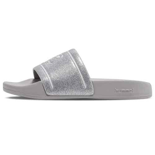 Hummel Pool Slide Glitter JR Badeschuhe Badelatschen Badeschlappen grau/silber/glitzer 228535-2509