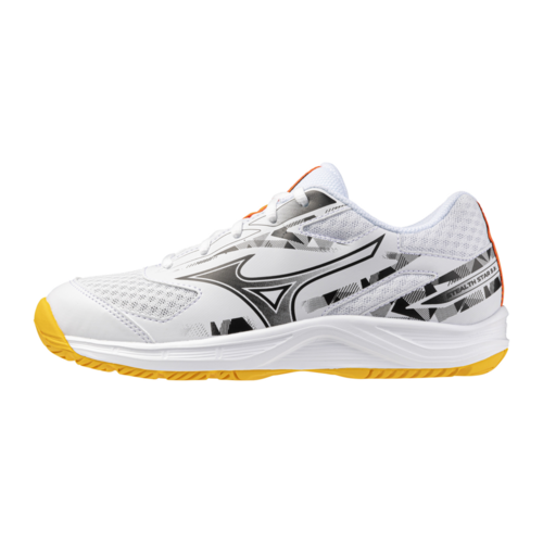 Mizuno Stealth Star 3 Jr. Kinder Indoor Handball Volleyball Hallenschuhe Sportschuhe weiss/schwarz/gelb X1GC250701