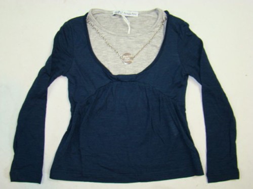 Patrizia Pepe raffiniertes Longsleeve Shirt Kindershirt blau/grau